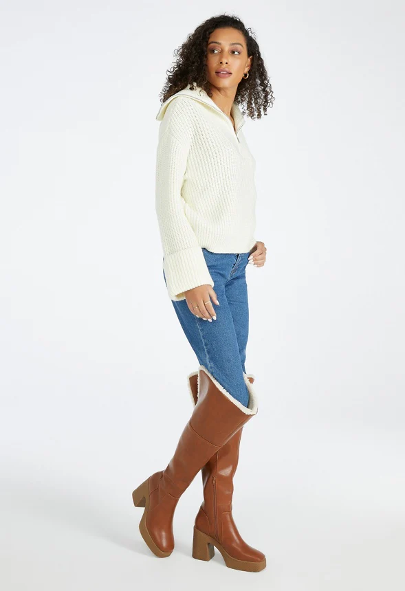 Half Zip Cozy Sweater - Image 4