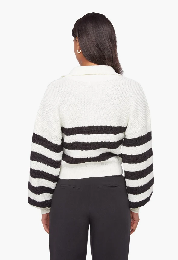 Half Zip Stripe Sweater - Image 3