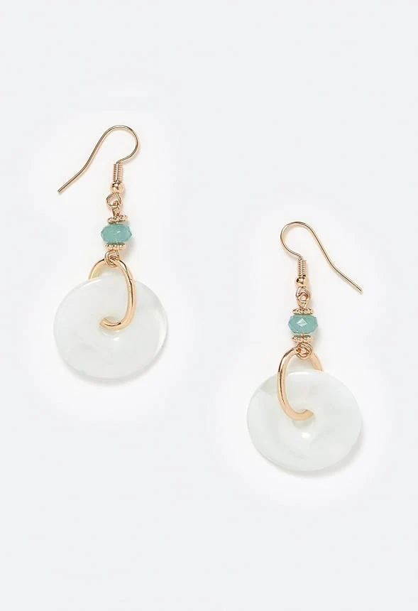 Hallie Cream Ring Drop Earrings - Image 3