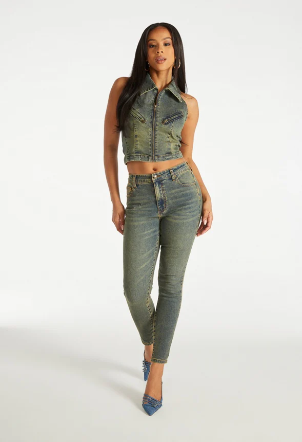 Denim Halter Vest - Image 4