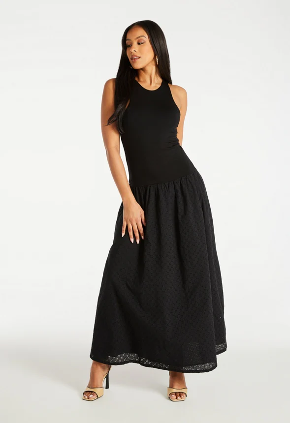 Halter Eyelet Maxi Dress - Image 4
