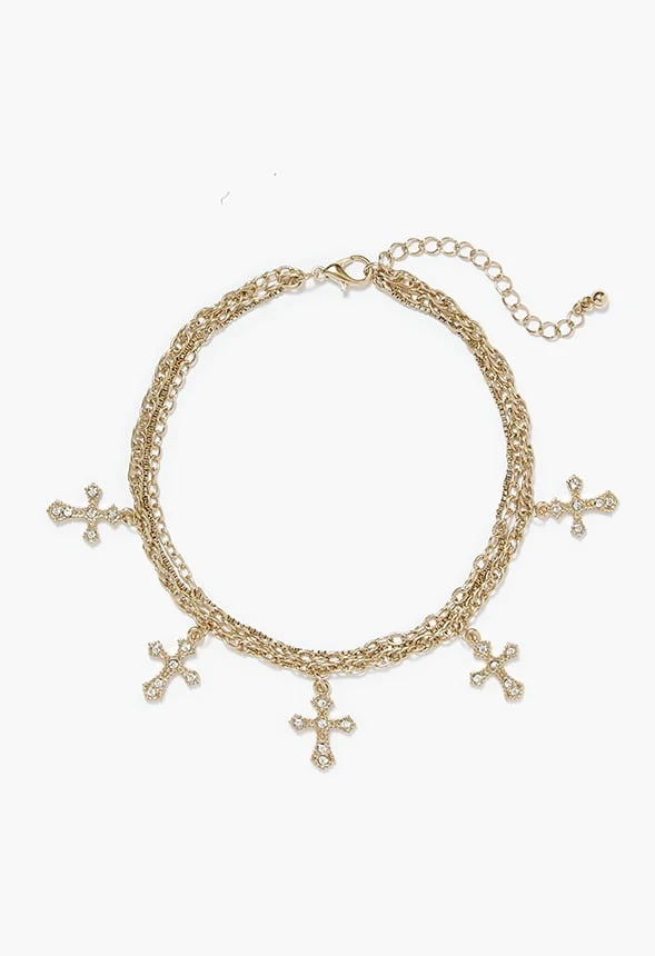 Hana Rhinestone Chain Anklet - Image 2