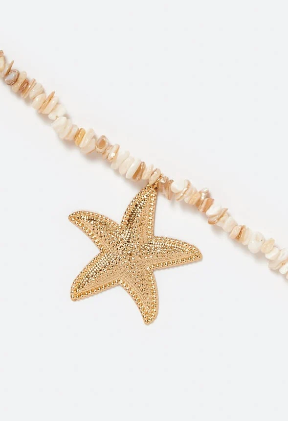 Hana Shell Chippings Necklace With Starfish Drop - Image 3