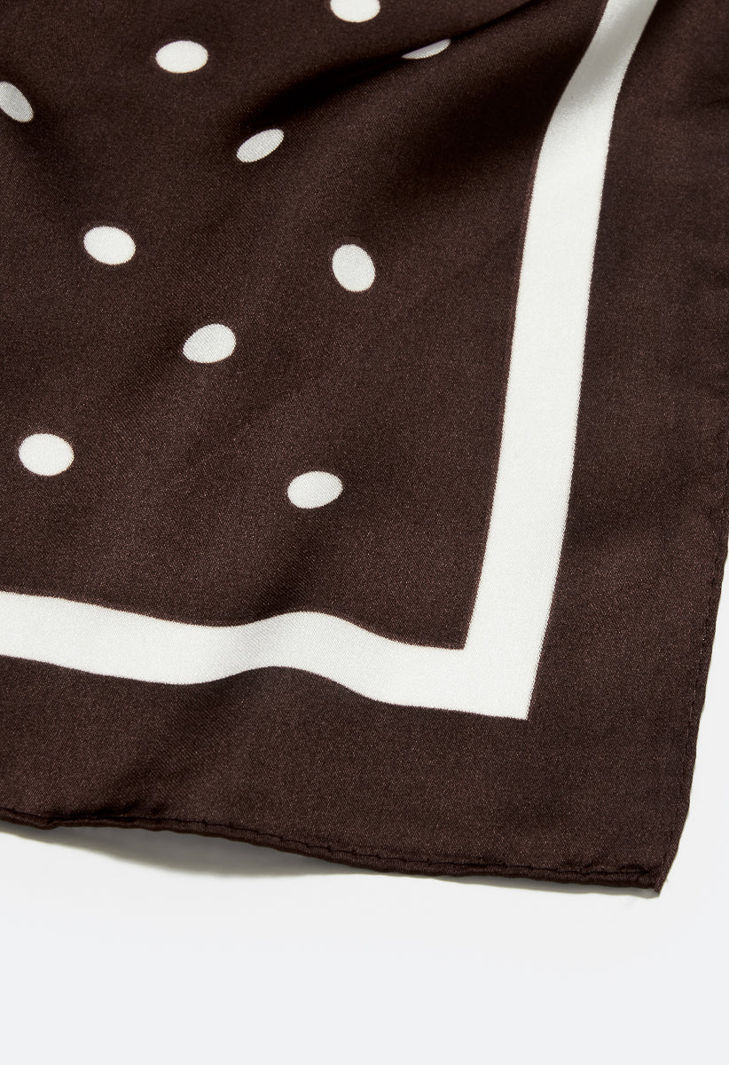 Hana Spot Print Silk Like Square Scarf - Image 3