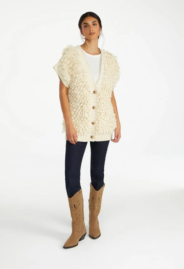 Handloop Tunic Vest Cardigan - Image 3