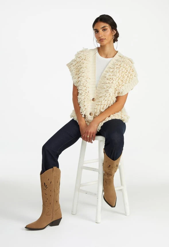 Handloop Tunic Vest Cardigan - Image 4