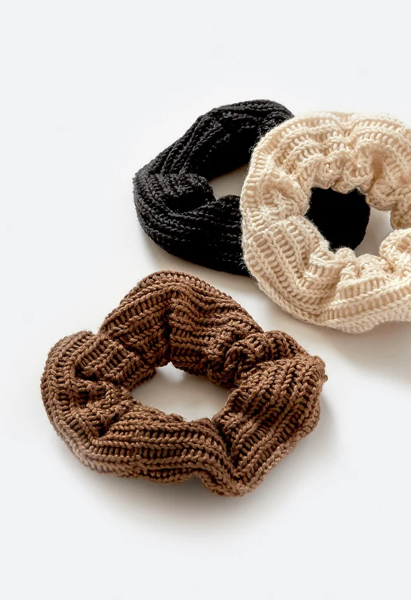Haven 3-Pack Ribbed Fabric Scrunchies