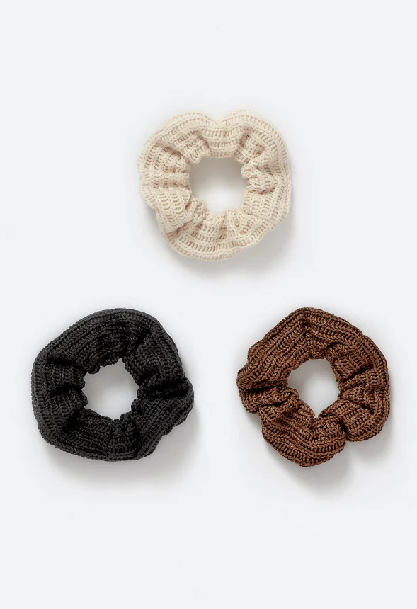Haven 3-Pack Ribbed Fabric Scrunchies - Image 3