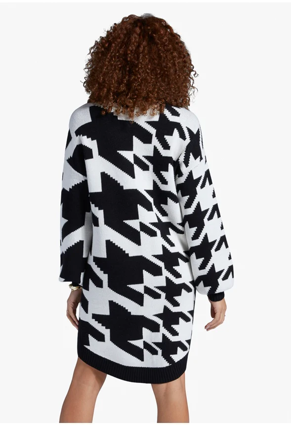Hi Low Jacquard Sweater Dress - Image 2
