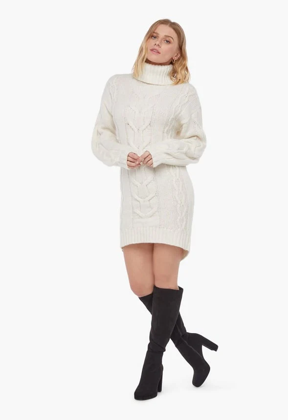 High Low Cable Sweater Dress - Image 2