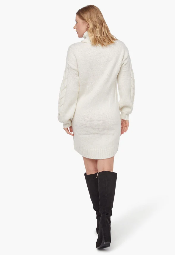 High Low Cable Sweater Dress - Image 3