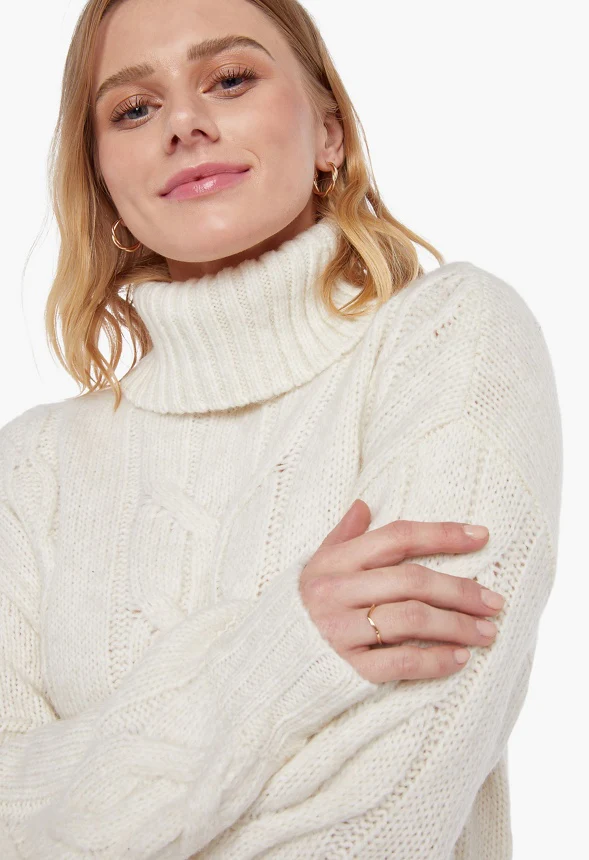 High Low Cable Sweater Dress - Image 4