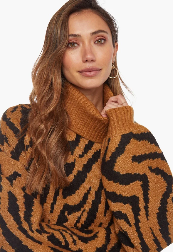High Low Jacquard Sweater Dress - Image 5