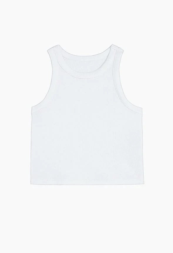High Neck Ribbed Tank - Image 2