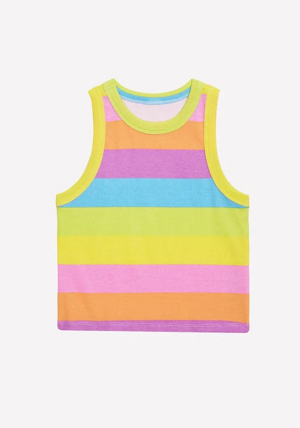 High Neck Stripe Tank - Image 2