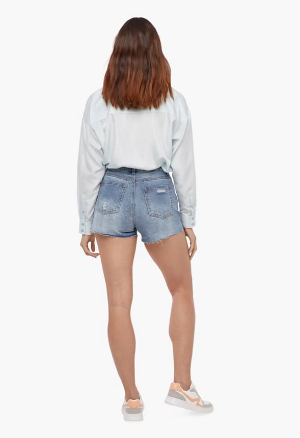 High Rise Denim Shorts - Image 3
