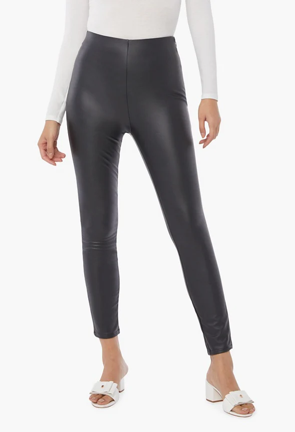 High Rise Faux Leather Leggings - Image 2