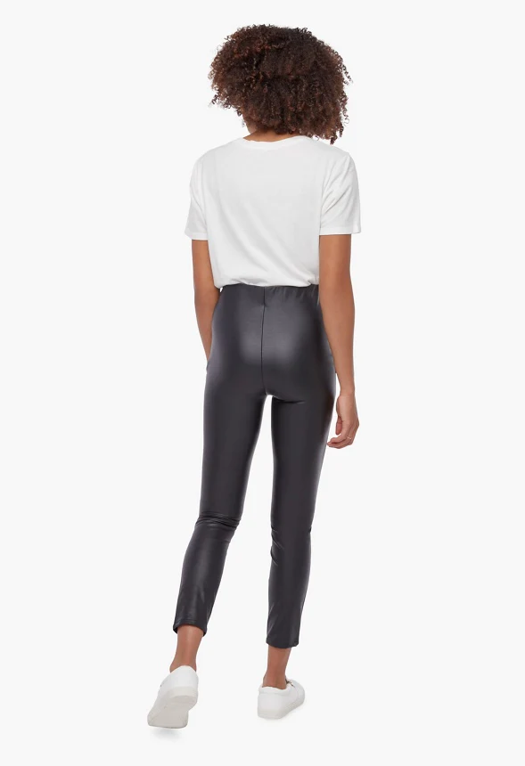 High Rise Faux Leather Leggings - Image 3
