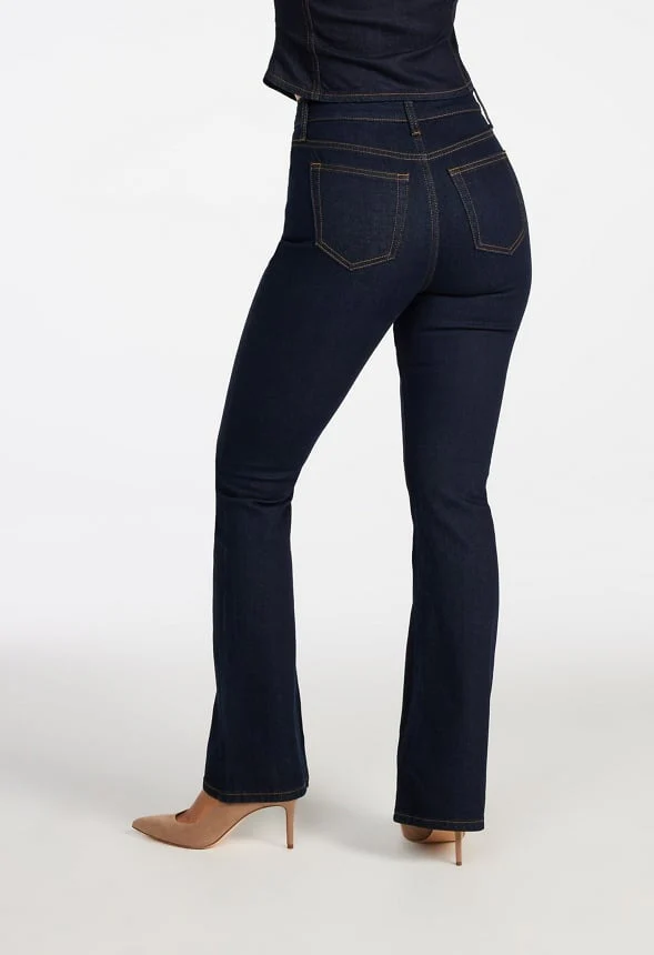 Denim High Rise Flare Leg Pants - Image 4