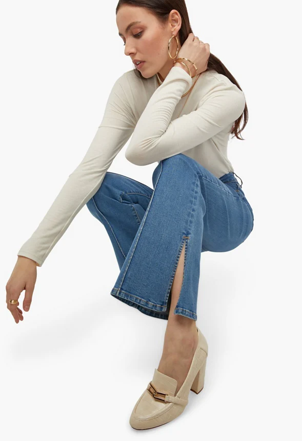 High Rise Slim Cut Baby Flare Jeans - Image 4