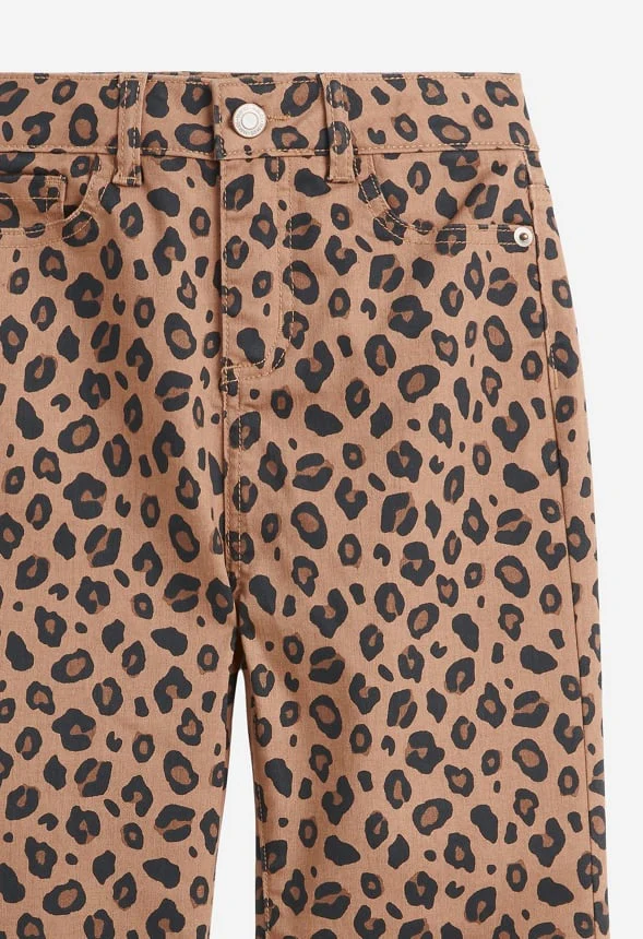 High Rise Straight Fit Cheetah Denim - Image 2