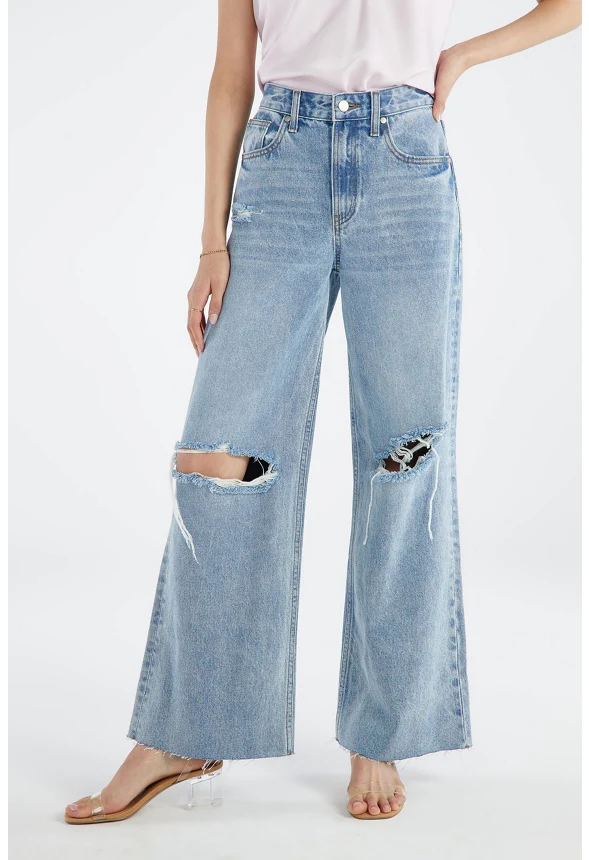 Reagan High Rise Wide Leg Button Jeans - Image 2