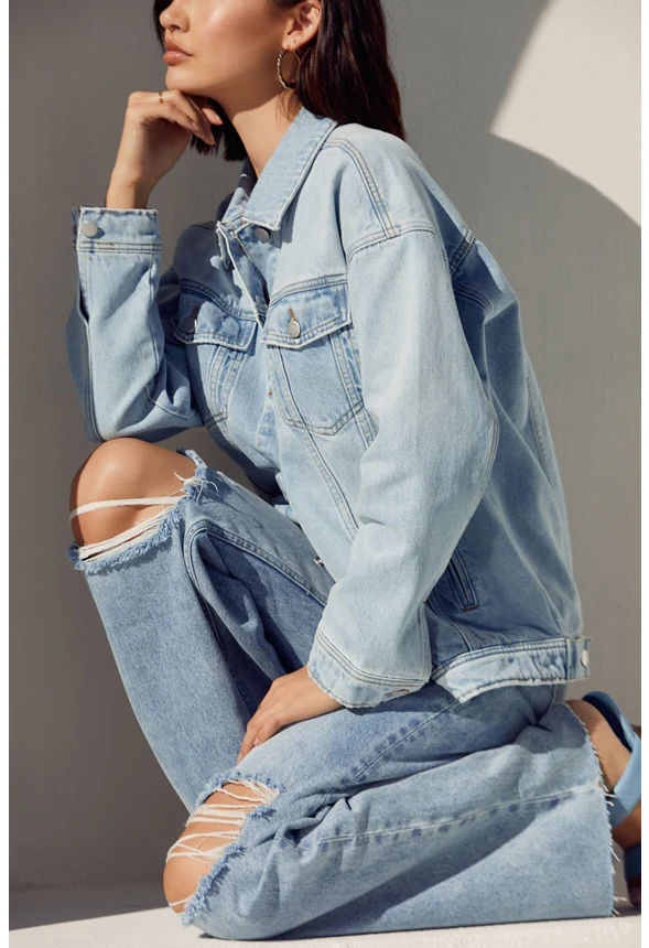 Reagan High Rise Wide Leg Button Jeans - Image 5