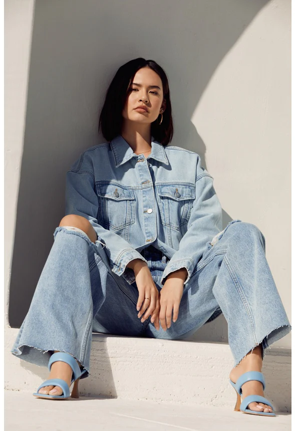 Reagan High Rise Wide Leg Button Jeans - Image 6