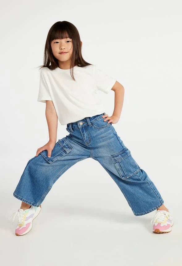 High Rise Wide Leg Cargo Denim - Image 2
