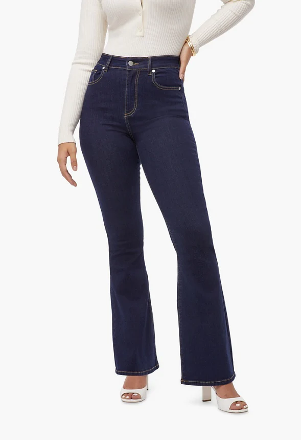 High-Waisted Fashion Flare Jeans - Image 2