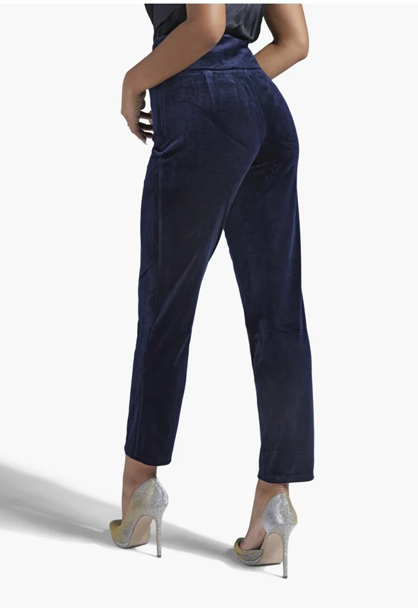 High Waisted Tummy Shaping Velvet Pants - Image 2