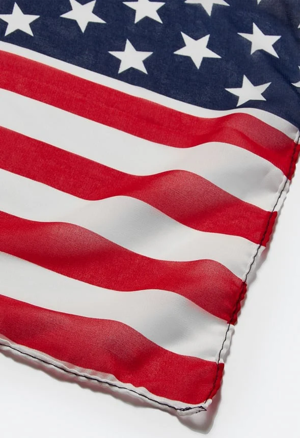 Hira 4th Of July Long Woven Fabric Scarf - Image 3