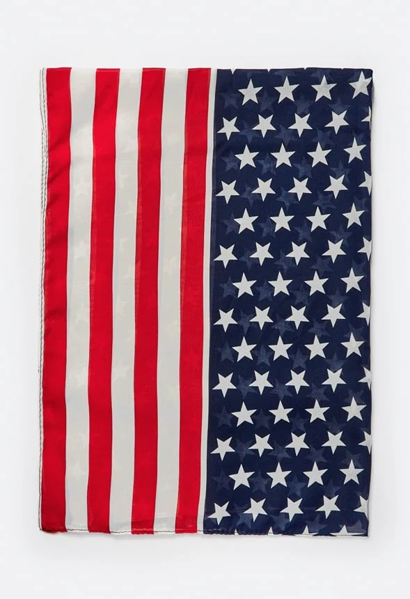 Hira 4th Of July Long Woven Fabric Scarf - Image 4
