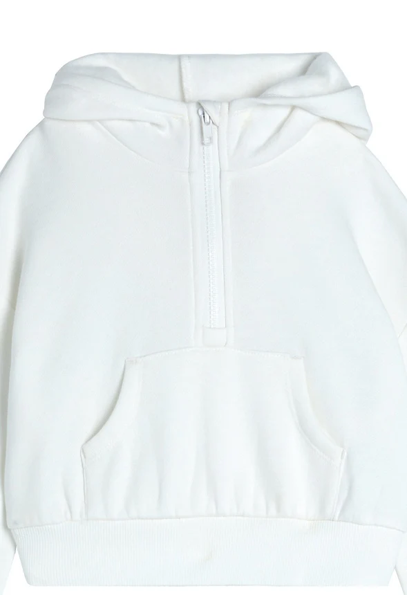 Hooded Half Zip Cropped Sweatshirt - Image 12