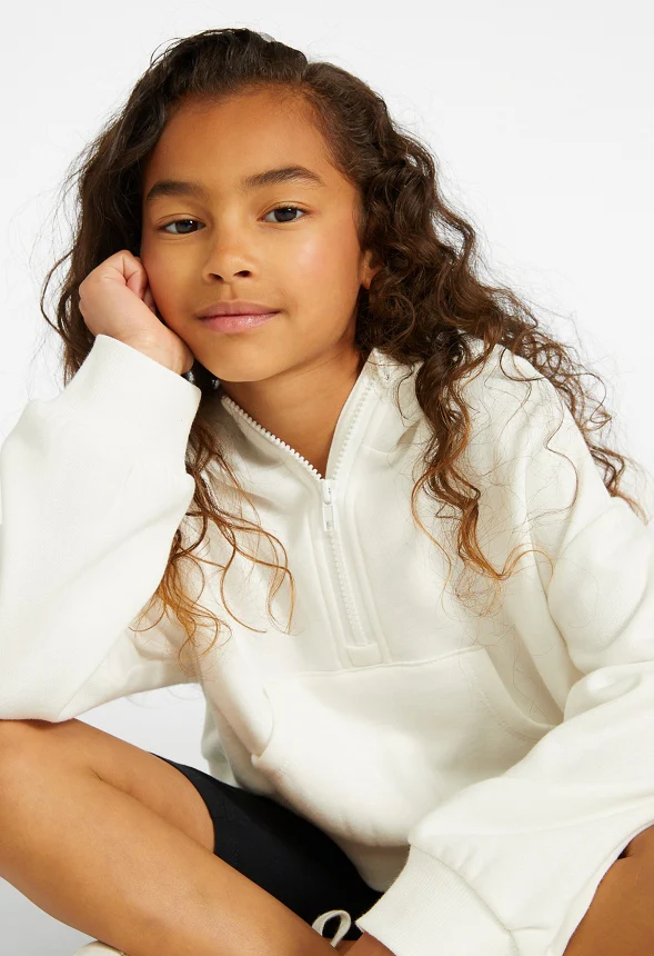 Hooded Half Zip Cropped Sweatshirt - Image 13
