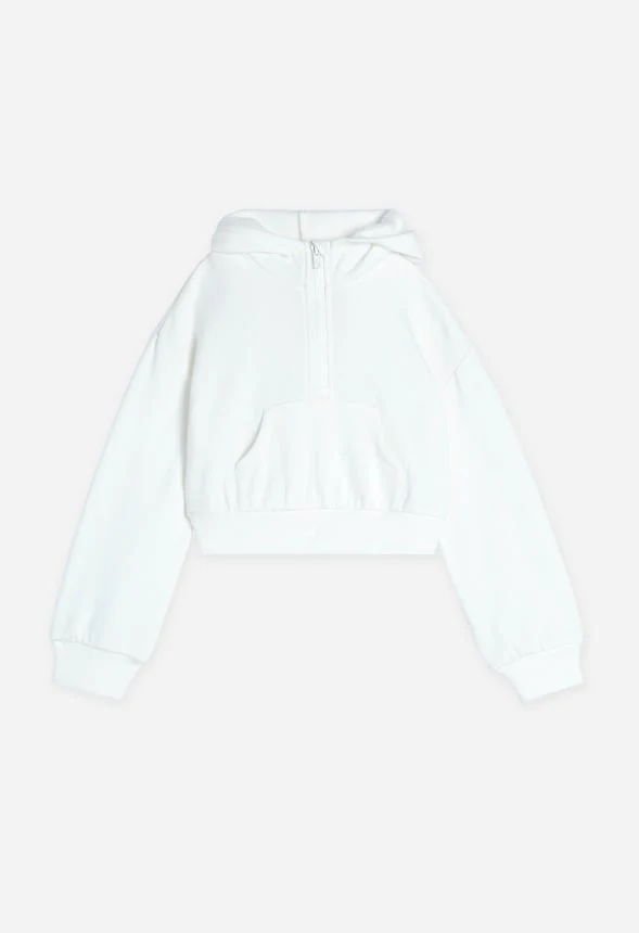 Hooded Half Zip Cropped Sweatshirt - Image 3