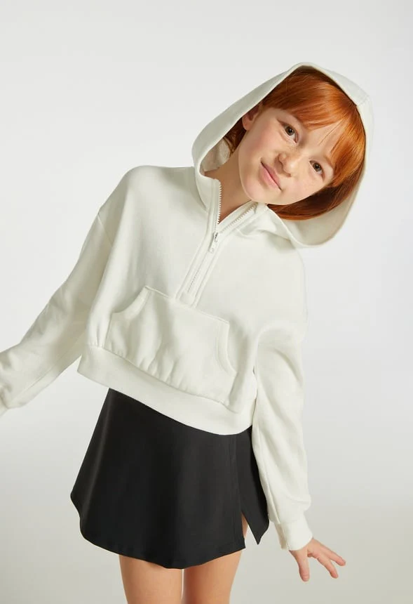 Hooded Half Zip Cropped Sweatshirt - Image 8