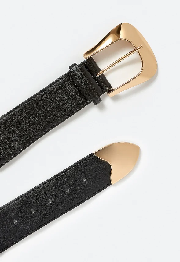 Ida Elastic Waist Belt With Statement Western Buckle Detail - Image 3