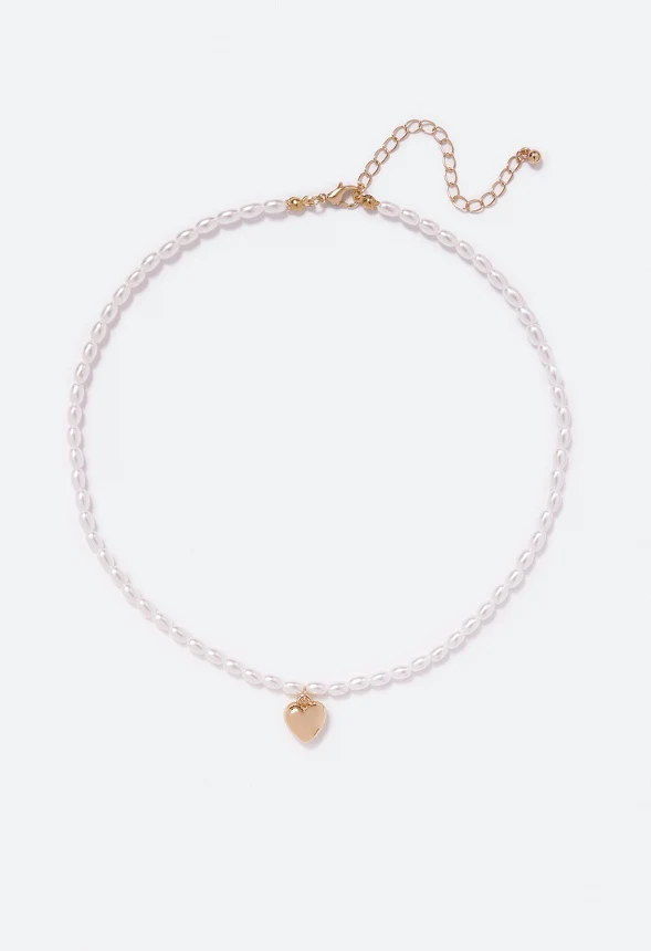 Iliana Pearl Necklace With Heart Detail - Image 2