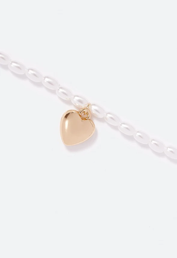 Iliana Pearl Necklace With Heart Detail - Image 3