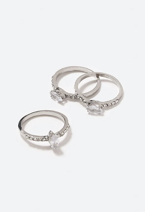Indie Cubic Zirconia Navette Ring Pack - Image 3