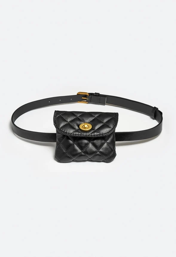 Indy Quilted Faux Leather Belt Purse - Image 3