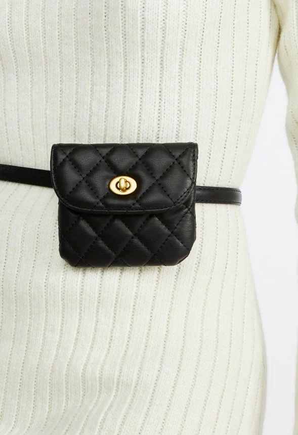 Indy Quilted Faux Leather Belt Purse - Image 5