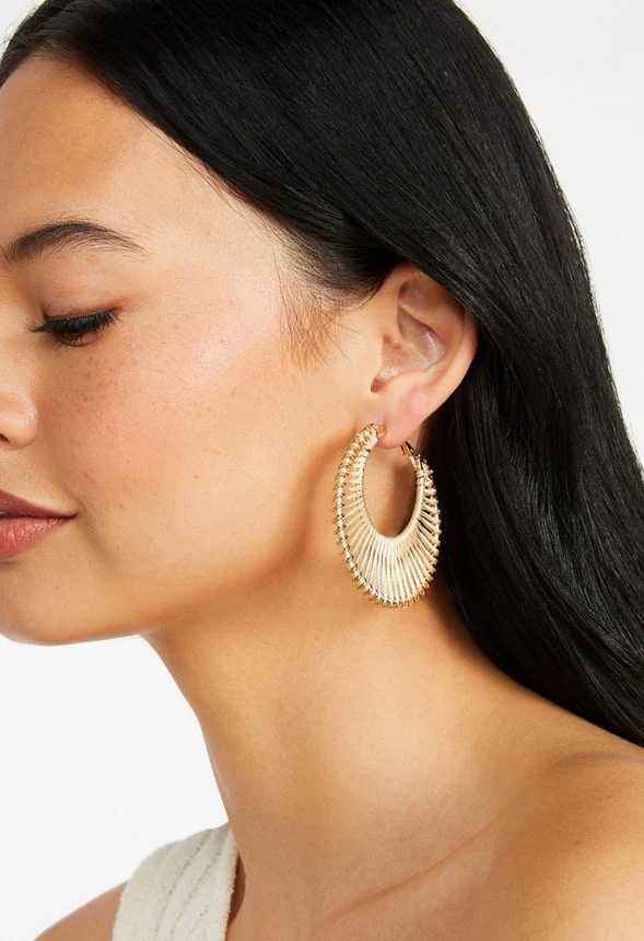 Indy Thread Wrapped Hoop Earrings - Image 2