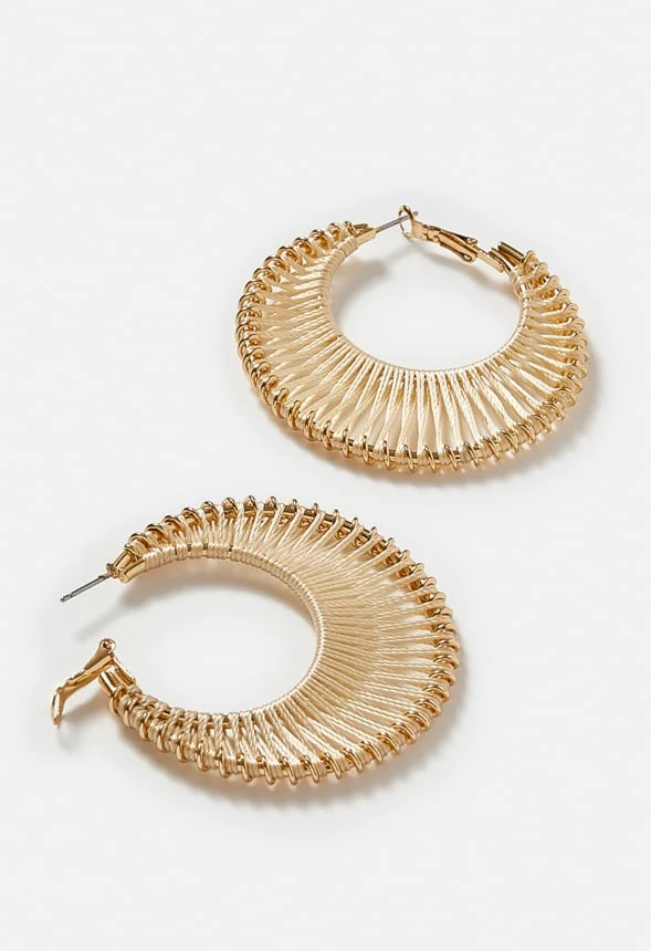 Indy Thread Wrapped Hoop Earrings - Image 3
