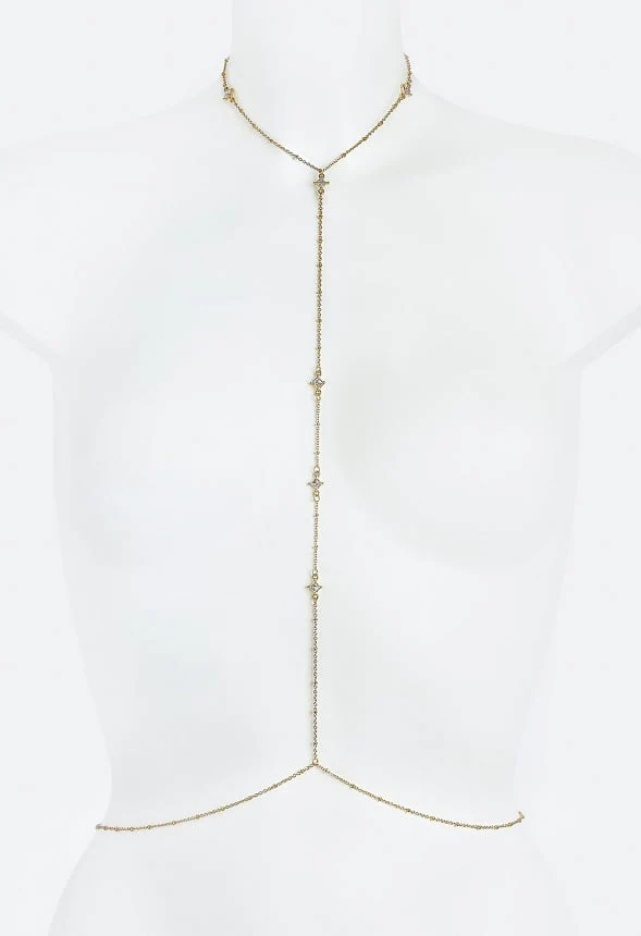 Iris Fine Body Chain With Crystal Stones - Image 3
