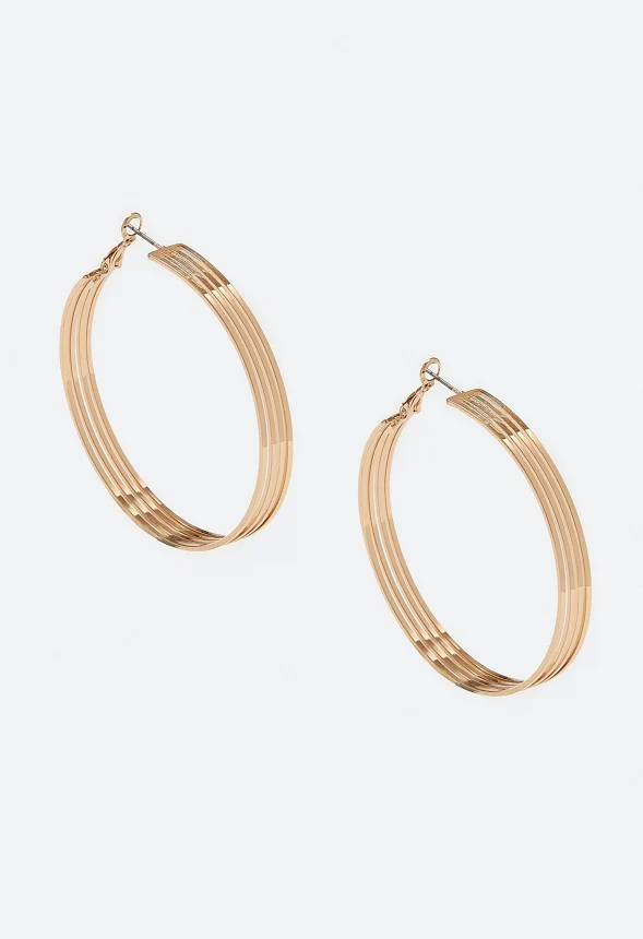 Iyla Flat Wired Hoop Earrings - Image 2