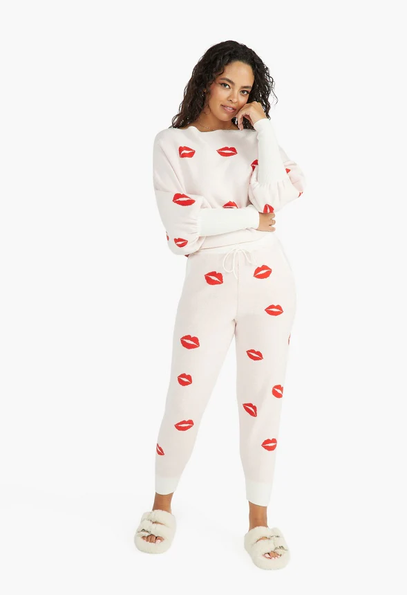 Jacquard Blouson Sleeve Sweater - Image 3