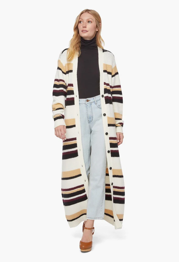 Jacquard Maxi Cardigan - Image 2