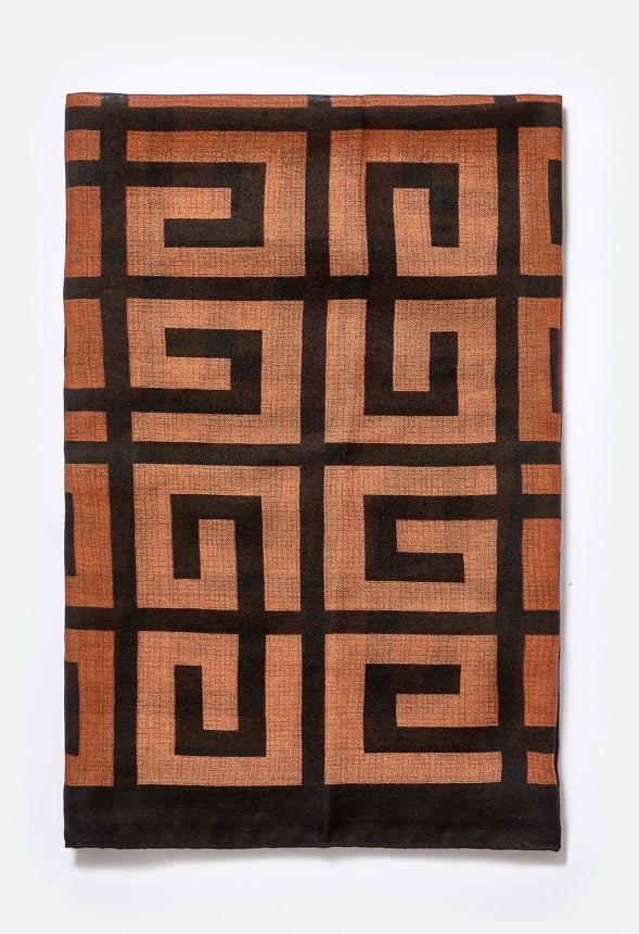 Jade Geometric Interlocking Large Woven Scarf - Image 3